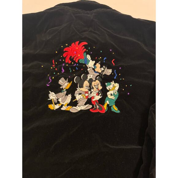Vtg The Disney Store Mickey & Friends Velour Embroidered Button Down Women's L - Picture 5 of 5